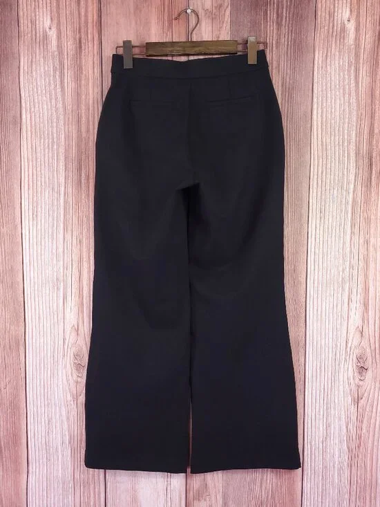 Quince Womens Size 4 Ultra Stretch Ponte Trousers Black Wide Leg High Rise Pants - Picture 2 of 14